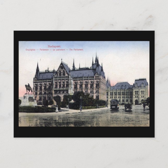 Vieja postal - Budapest, Parlamento 1913 (Anverso)