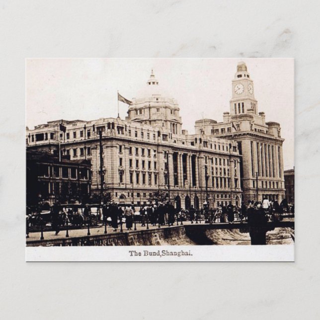Vieja postal - Bund, Shanghai, China (Anverso)
