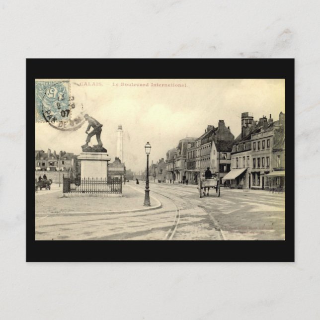 Vieja postal - Calais, Boulevard International, 19 (Anverso)