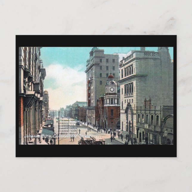 Vieja postal - Calle Comisaria, Johannesburgo (Anverso)