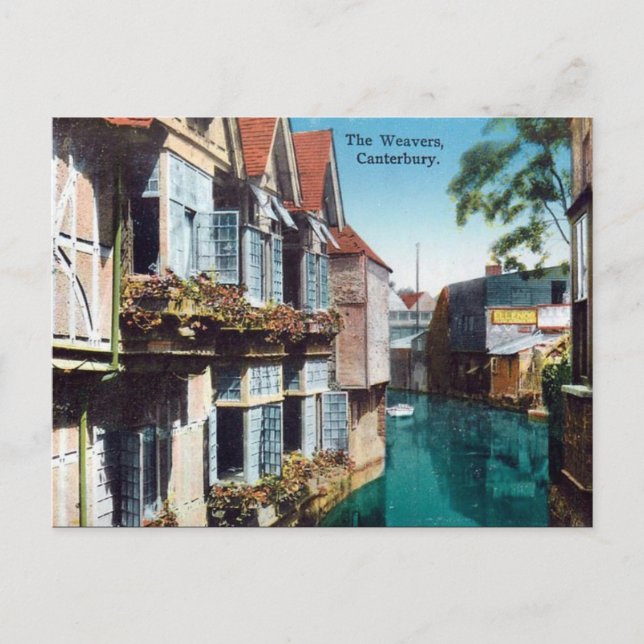 Vieja postal - Canterbury, las tejedoras (Anverso)