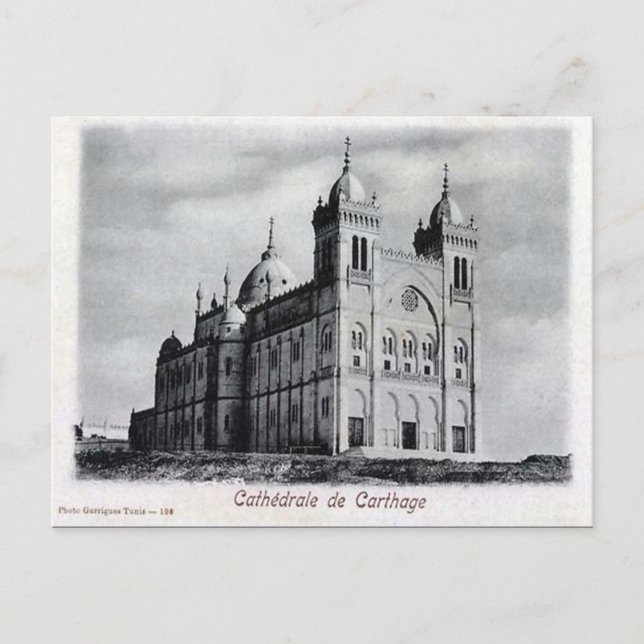 Vieja postal - Cartago, Túnez (Anverso)