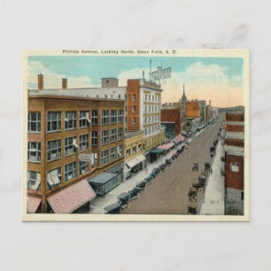 Vieja postal - Cataratas Sioux, Dakota del Sur