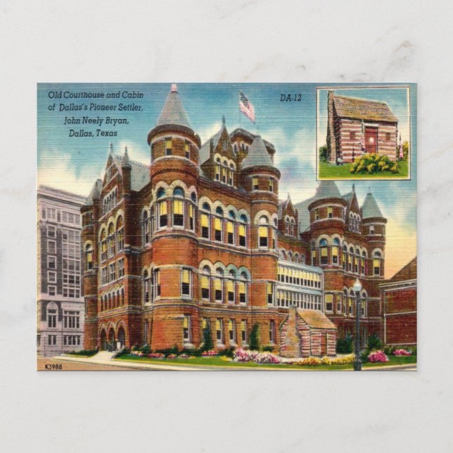 Vieja postal - Dallas, Texas (Anverso)