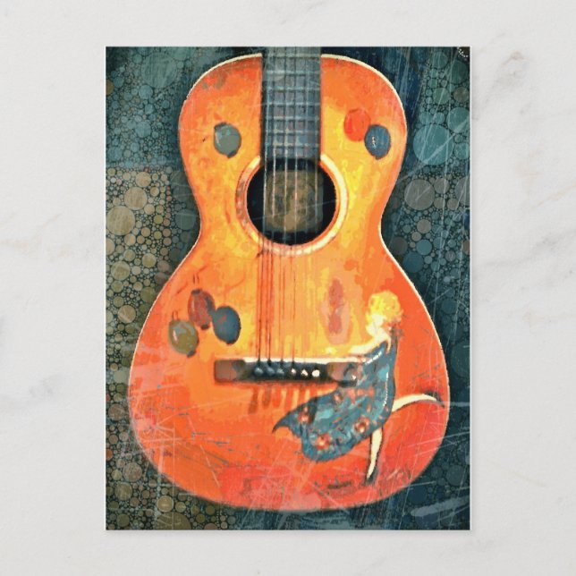 Vieja postal de guitarra acústica (Anverso)