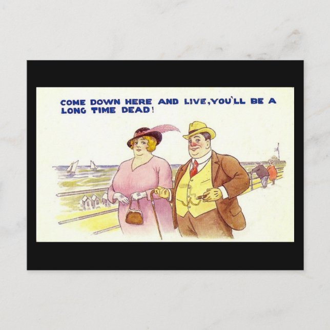 Vieja postal de historietas - Una larga muerte (Anverso)