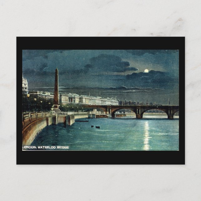 Vieja postal de Londres - Puente Waterloo (Anverso)