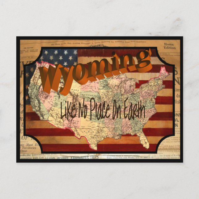 Vieja postal de Wyoming (Anverso)