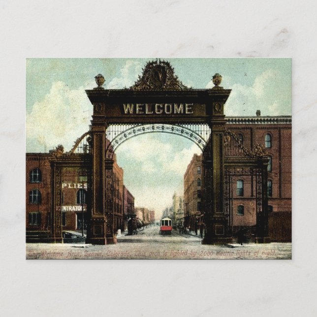 Vieja postal - Denver, Colorado (Anverso)