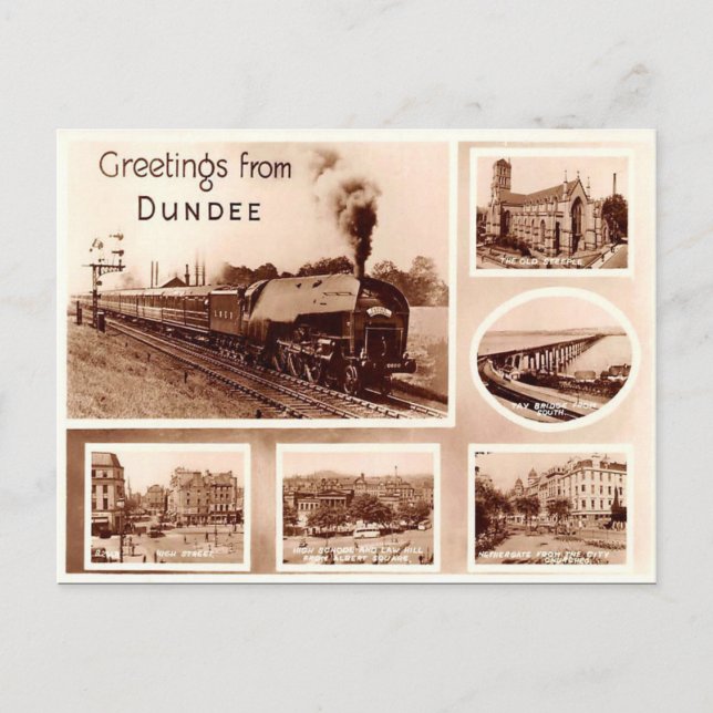 Vieja postal - Dundee, Escocia (Anverso)
