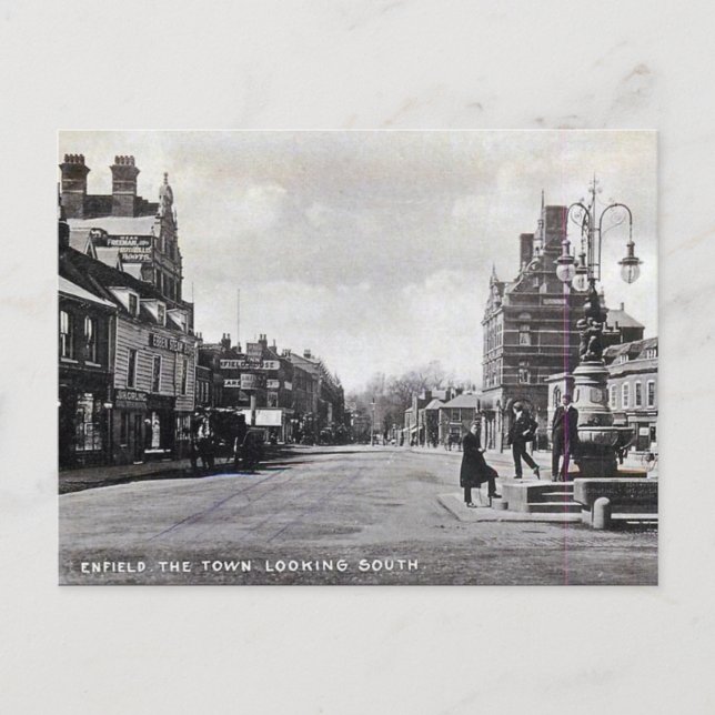 Vieja postal - Enfield, Londres (Anverso)