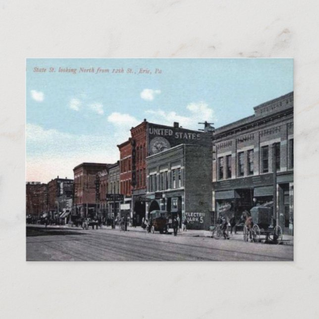 Vieja postal - Erie, Pennsylvania (Anverso)