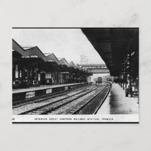 Vieja postal - Estación de tren Ipswich