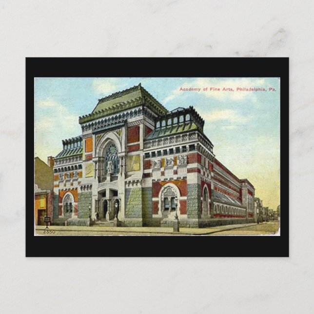 Vieja postal - Filadelfia, Academia de Bellas Arte (Anverso)