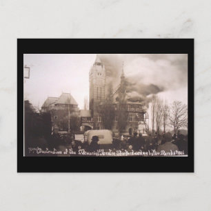 Vieja postal - Fuego de teatro conmemorativo de Sh