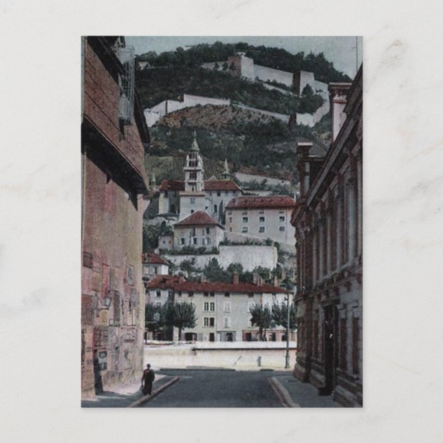 Vieja postal - Grenoble, Francia (Anverso)