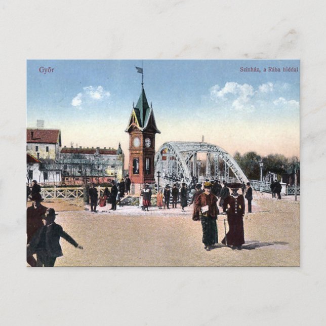 Vieja postal - Gyor, Hungría (Anverso)