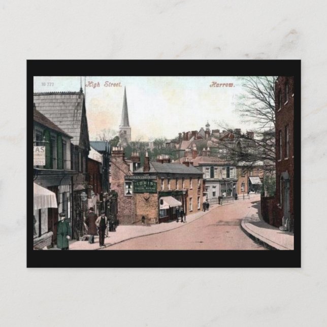 Vieja postal - Harrow, Londres (Anverso)