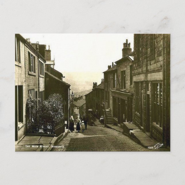 Vieja postal - Haworth, Yorkshire (Anverso)