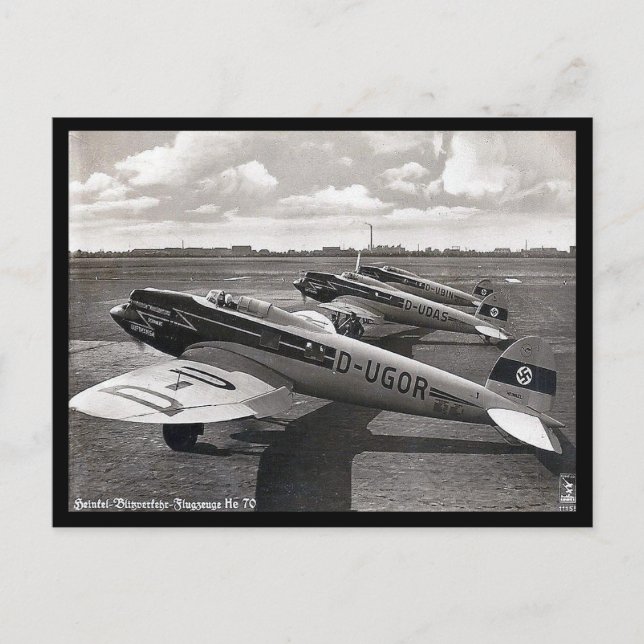 Vieja postal - Heinkel He-70. (Anverso)