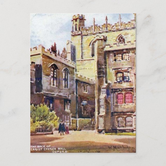 Vieja postal - Iglesia de Cristo, Oxford (Anverso)
