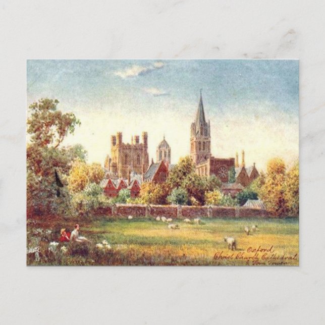 Vieja postal - Iglesia de Cristo, Oxford (Anverso)