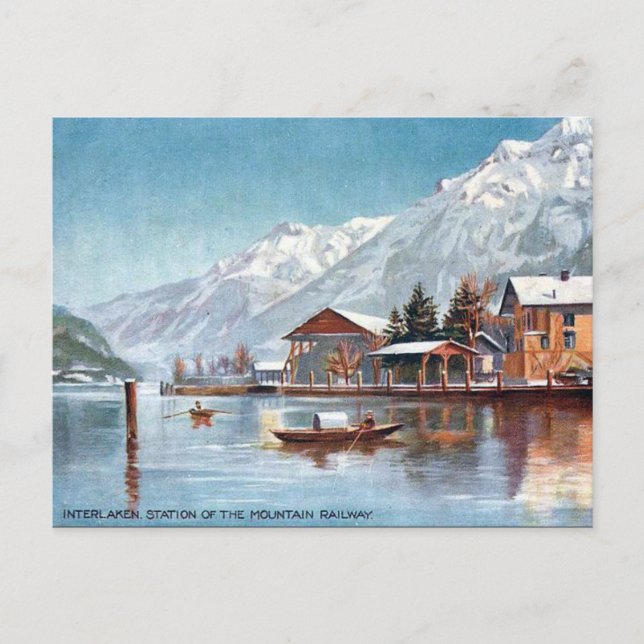 Vieja postal - Interlaken, Suiza (Anverso)