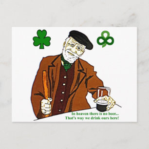 Vieja postal irlandesa de Drinker
