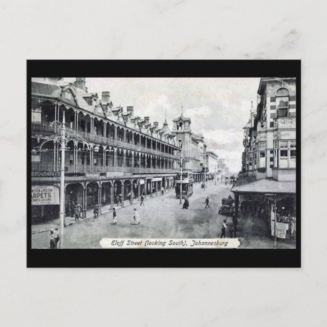 Vieja postal - Johannesburgo, Eloff Street (Anverso)