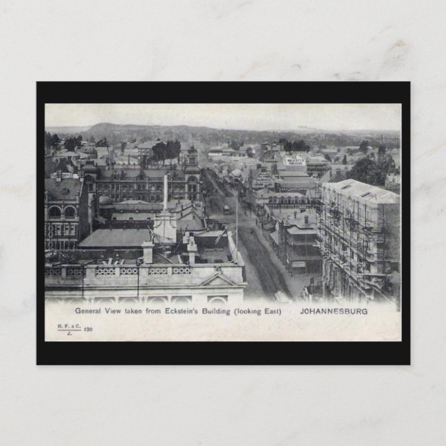 Vieja postal - Johannesburgo, Sudáfrica (Anverso)