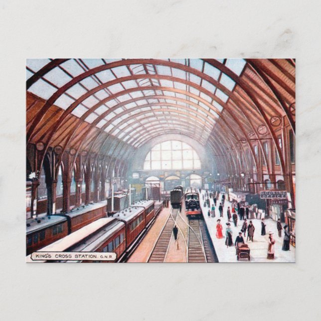 Vieja postal - King's Cross Station, Londres (Anverso)