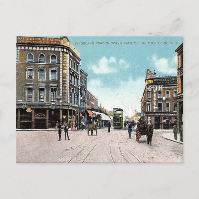 Vieja postal - Kingsland Road, Dalston, Londres (Anverso)