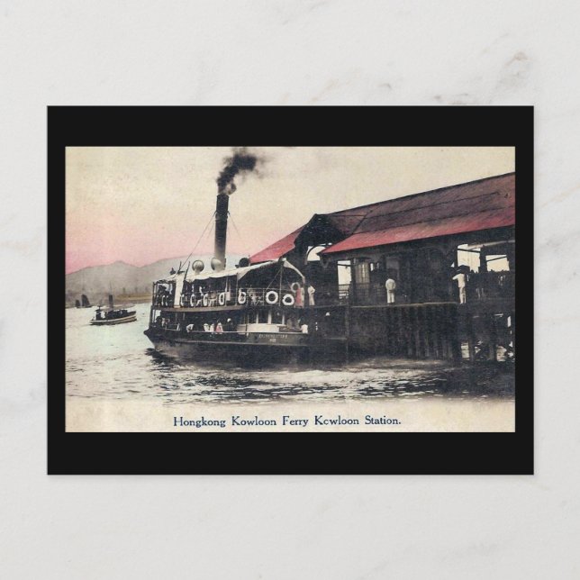 Vieja postal - Kowloon Ferry, Hong Kong (Anverso)