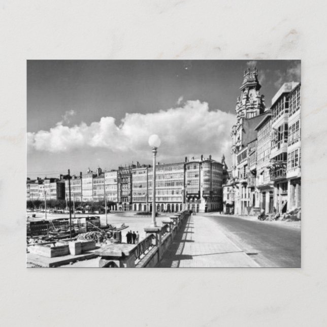 Vieja postal - La Coruna, España (Anverso)