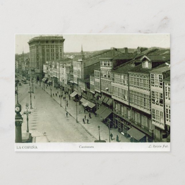 Vieja postal - La Coruna, España (Anverso)