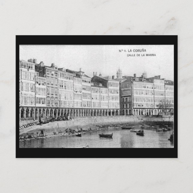 Vieja postal - La Coruña, España (Anverso)