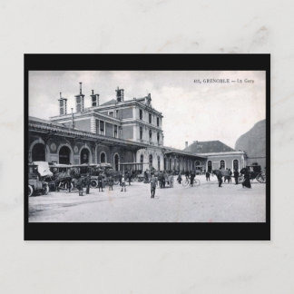 Vieja postal - La Gare, Grenoble, Francia