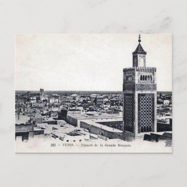 Vieja postal - La Grande Mosquée, Túnez (Anverso)