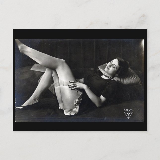 Vieja postal - Lady in Stockings (Anverso)