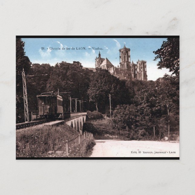 Vieja postal - Laon, Aisne (Anverso)