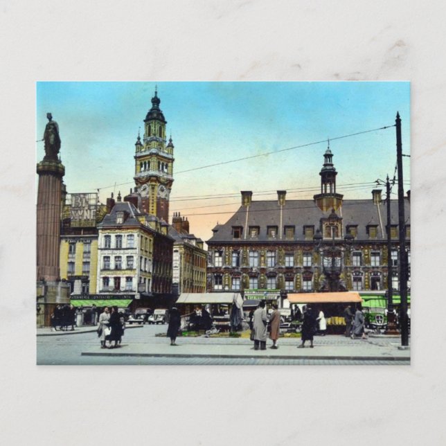 Vieja postal - Lille, Francia - La Bourse (Anverso)