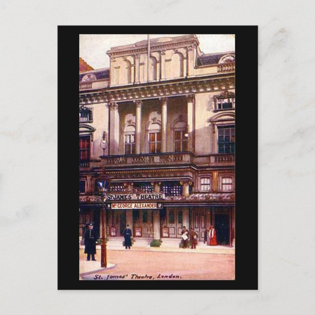 Vieja postal - Londres, teatro St James (Anverso)