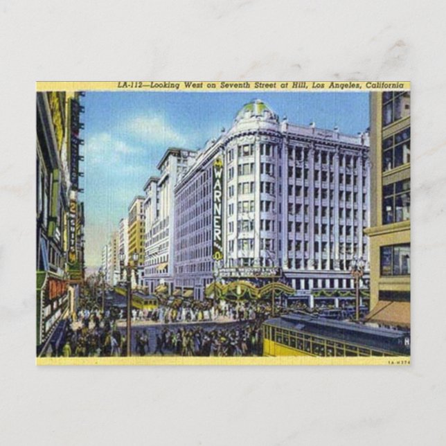 Vieja postal - Los Ángeles, California (Anverso)