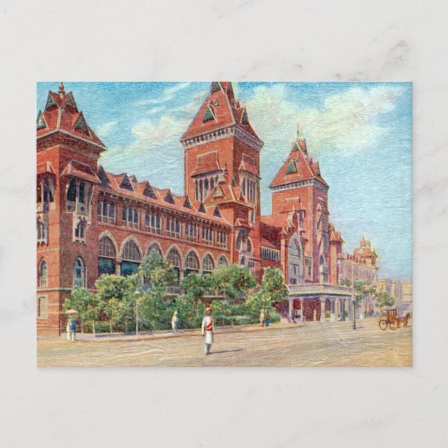Vieja postal - Madras (Chennai), India (Anverso)