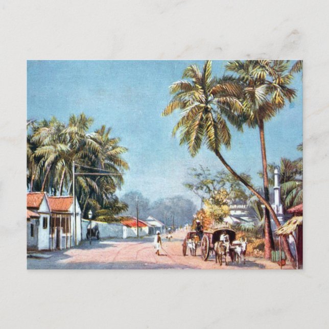 Vieja postal - Madras (Chennai), India (Anverso)
