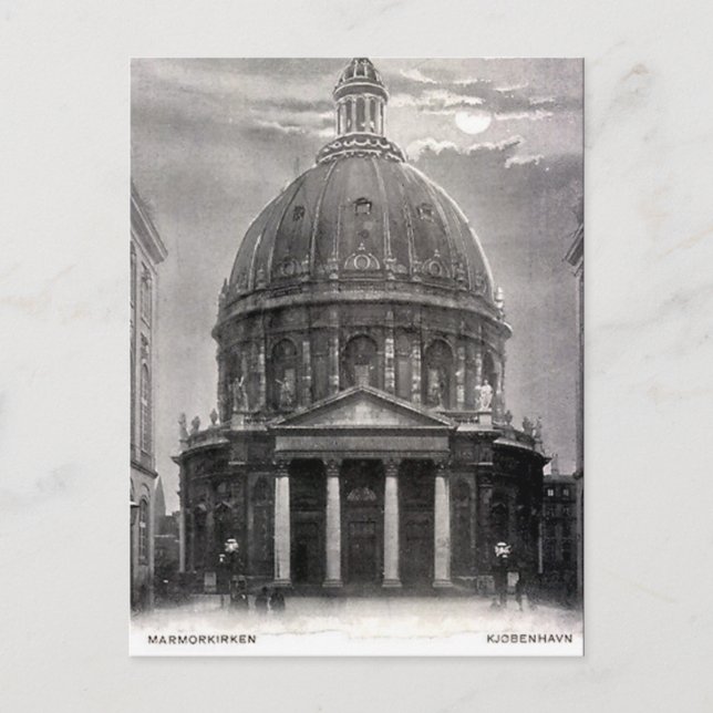 Vieja postal - Marmorkirken, Copenhague (Anverso)