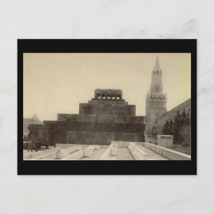 Vieja postal - Moscú, Plaza Roja, Tumba de Lenin