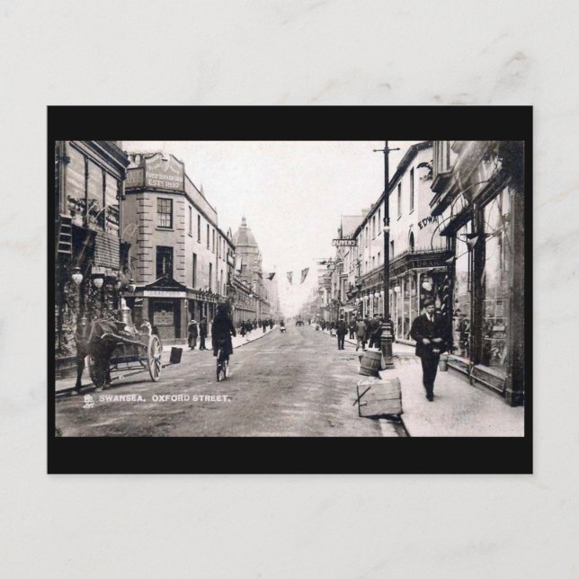 Vieja postal - Oxford Street, Swansea (Anverso)
