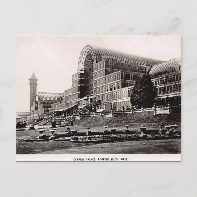 Vieja postal - Palacio de Cristal, Londres (Anverso)
