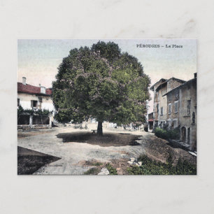 Vieja postal - Pérouges, Ain, Francia